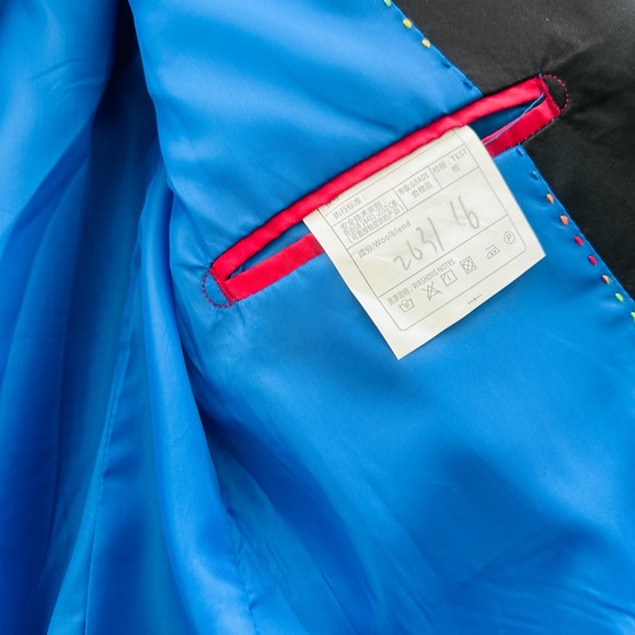 Boys Royal Blue Jacquard Double Breasted Tuxedo Suit (8/9 year) - Picture 13 of 16